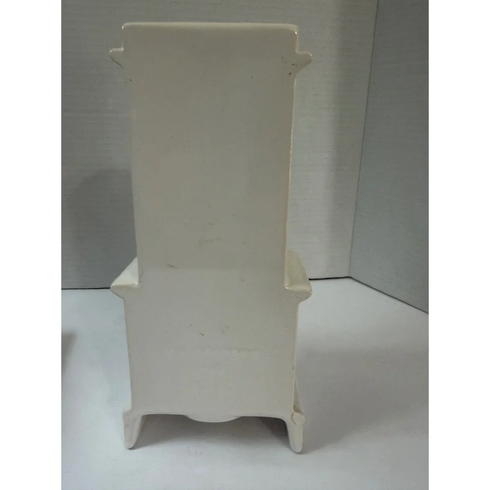 Vintage Swedish Tiled Stove Ceramic Tea Light Candle Holder White Floral Decor